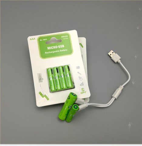 1.2V 400mAh AAA7號(hào)Type-c口充電鎳氫電池 1.2V 400mAh AAA7號(hào)Type-c口充電鎳氫電池